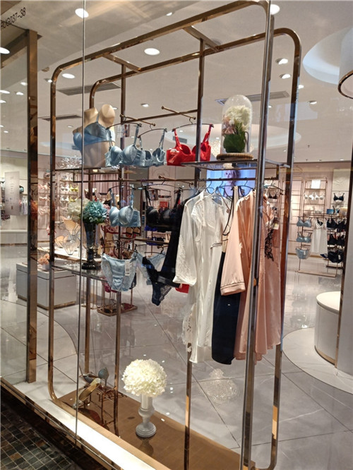 不锈钢木结合展示柜